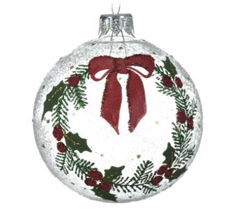 8cm Glass Eco Berry Wreath Bauble | 138014