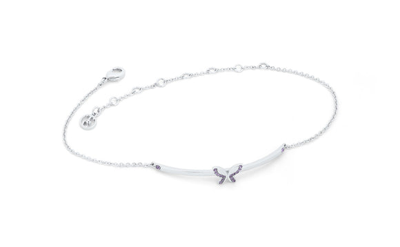 TC Butterfly - Silver Bracelet With Purple CZ | 150331