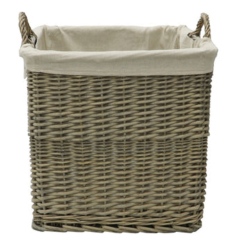 JVL Antique Wash Lined Log Basket | 16-008