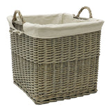 JVL Antique Wash Lined Log Basket | 16-008