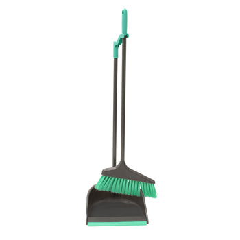 JVL Long Handled Dustpan and Brush Set - Grey | 20-040GY