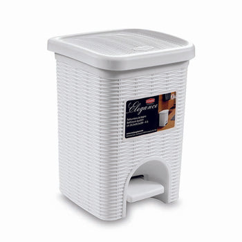 Varian 20 Ltr Large Rattan Dustbin - White | 30800