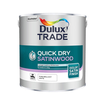 Dulux Trade Quick Dry Satinwood Pure Brilliant White 2.5L | 5220148