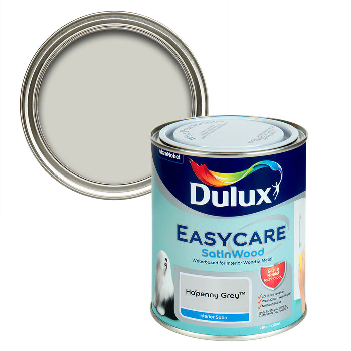 Dulux Easycare Satinwood Ha'Penny Grey 750ml | 5288614