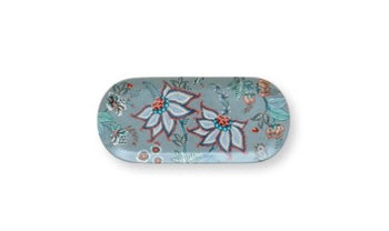 Cake Tray Rectangular Flower Festival Light Blue 33.3x15.5cm │51.018.129