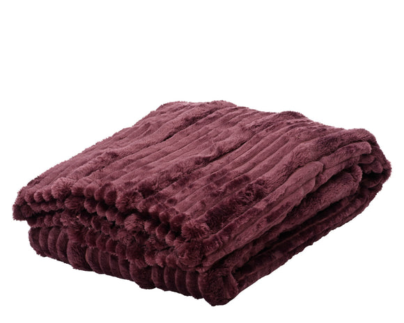 Polyester Irregular Stripe Throw Burgundy | 617840