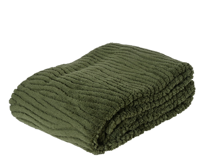 Polyester Wave Throw Dark Green | 617914