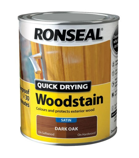 Ronseal Quick Drying Woodstain Dark Oak Satin 750ml | 08735