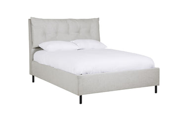 Avery 4'6 Bed Frame Grey / Black Legs | AVE-404-GY-BK