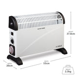 De Vielle Classic Convector Heater with Timer 2000w | DEF011238