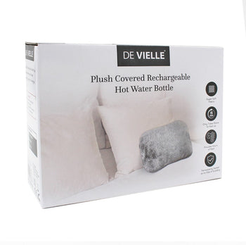 De Vielle Plush Covered Rechargeable Hot Water Bottle Grey | DEV006633