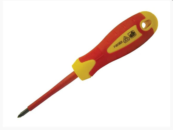 Faithfull VDE Soft Grip Screwdriver Phillips Tip PH1 x 80mm | FAISDVDEPH1