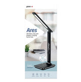 Groove Ares LED Desk Lamp with Wireless Charging Pad & Clock- Black | GV-WC04-BK