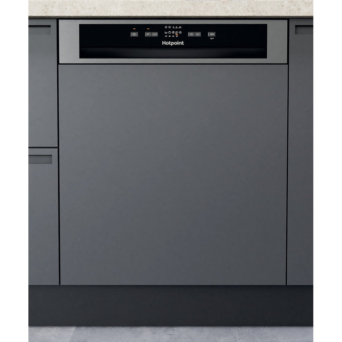 Hotpoint 14 Place Semi Integrated Dishwasher - Stainless Steel | H3B L626 X UK