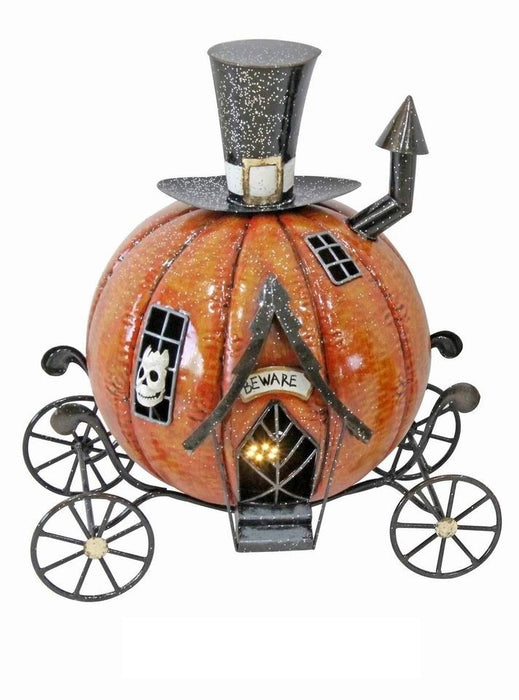 Light Up Metal Pumpkin Carriage | HOM264