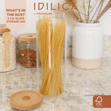 KitchenCraft Idilica Glass Storage Jar with Beechwood Lid, 1300ml | IDGLSSTORLRG