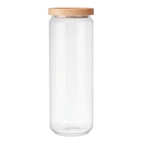 KitchenCraft Idilica Glass Storage Jar with Beechwood Lid, 1300ml | IDGLSSTORLRG