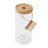 KitchenCraft Idilica Glass Storage Jar with Beechwood Lid, 1000ml | IDGLSSTORMED