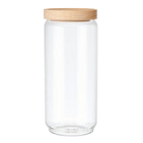 KitchenCraft Idilica Glass Storage Jar with Beechwood Lid, 1000ml | IDGLSSTORMED