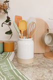 KitchenCraft Idilica Stoneware Utensil Holder, Cream │IDUTENSIL