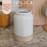 KitchenCraft Idilica Stoneware Utensil Holder, Cream │IDUTENSIL