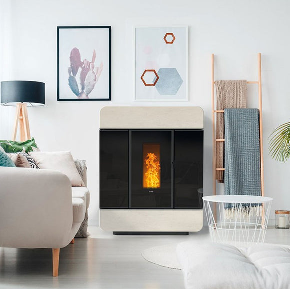 Klover Diva Slim 18.4kw Pellet Stove - Cream Stone | KLDSL