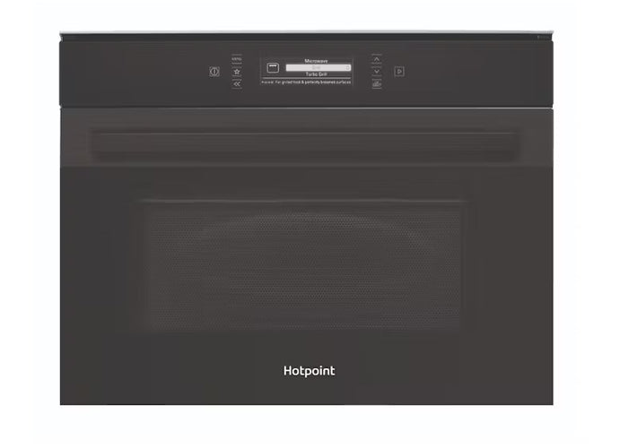 Hotpoint 40cm Built-in Microwave Combination Oven - Black Steel | MP996BMH