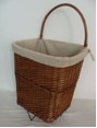 Large Natural Wicker Firelog Cart with Canvas Liner | QL13891-3