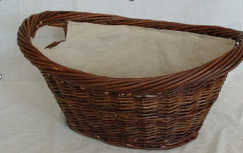 Natural Wicker Oval Basket with Canvas Liner | QL16342-2