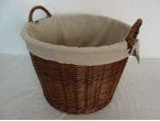 Natural Wicker Round Basket with Canvas Liner | QL16893-4