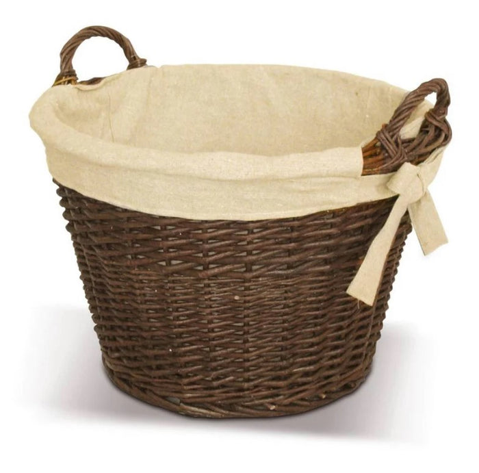 Natural Wicker Round Basket with Canvas Liner | QL16893-4