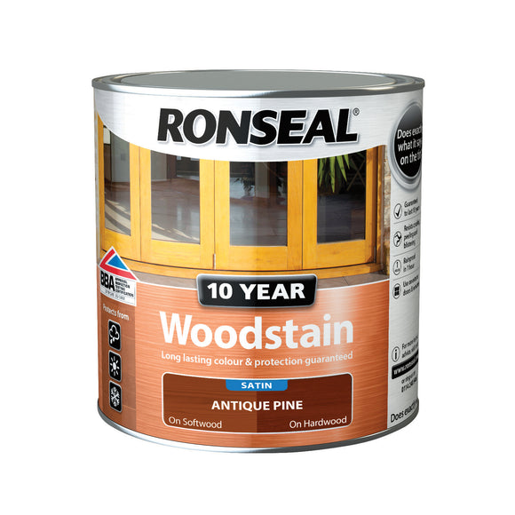 Ronseal 10 Year Woodstain Antique Pine Satin 750ml | 38676