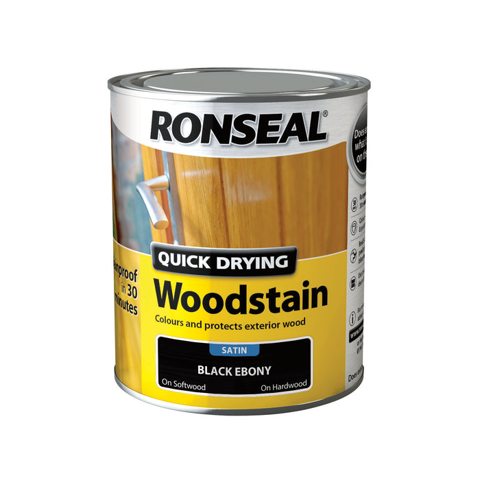 Ronseal 10 Year Woodstain Black Ebony Satin 750ml | 38684