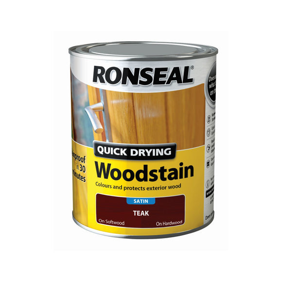 Ronseal Quick Drying Woodstain Teak Satin 750ml | 08734