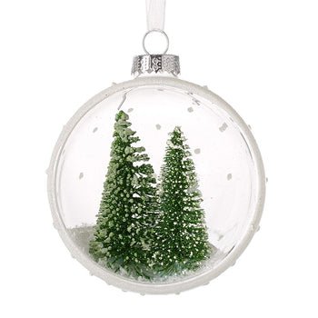 Glass Bauble With Fir Trees | BBX057B