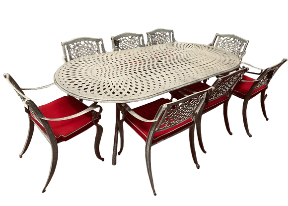 Ballygowan Oatmeal 8 Seater Oval Dining Set | MCA-255-OC