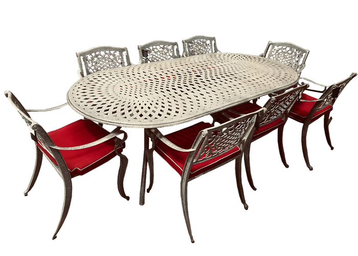 Ballygowan Oatmeal 8 Seater Oval Dining Set | MCA-255-OC