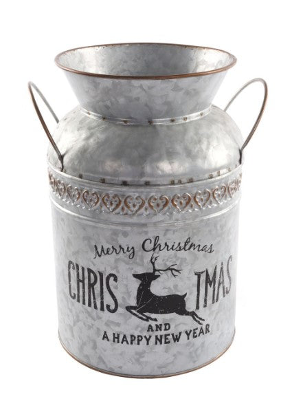 29cm Metal Christmas Milk Churn Planter | WJT-200