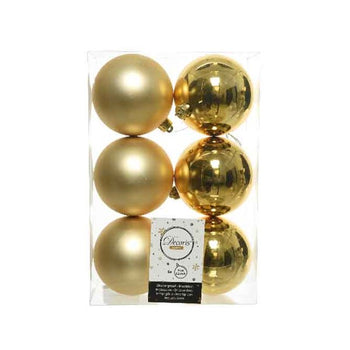 8cm Shatterproof Light Gold Baubles│022050K