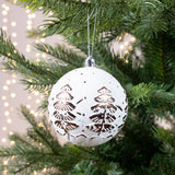 8cm Shatterproof Christmas Baubles with Antique Trees |029294