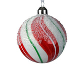 8cm Christmas Baubles with Sugar Stripes | 062415K