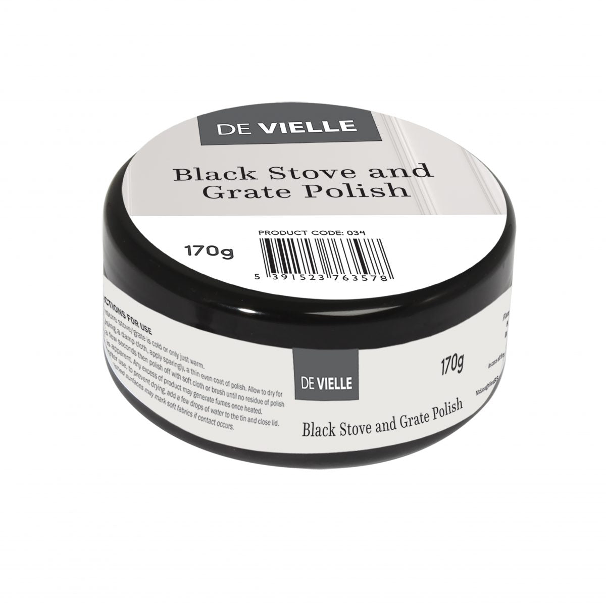 De Vielle Black Stove & Grate Polish Jar