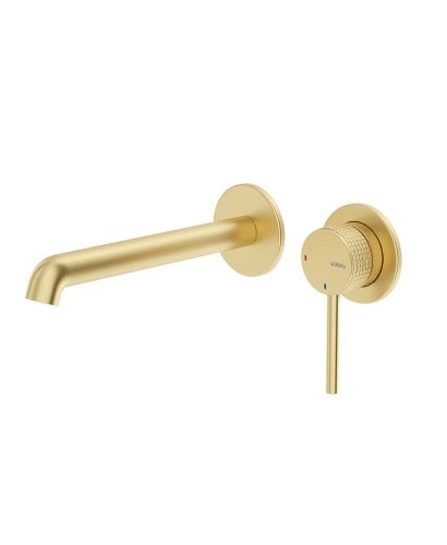 Alita Wall Mounted Basin Mixer Brushed Gold | UBR0130