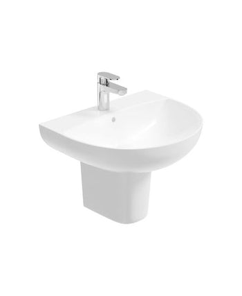 Horizon 50cm 1th Round Basin & Semi Pedestal | USW0327