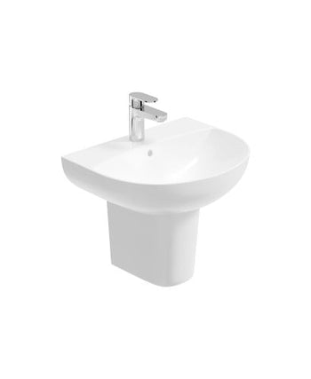 Horizon 55cm 1th Round Basin & Semi Pedestal | USW0328