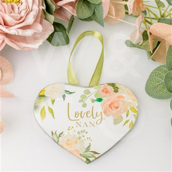 Peaches & Cream Lovely Nan Mirror Heart Plaque│SP3065N